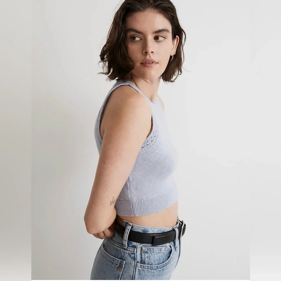 Madewell Crochet-Trim Crop
Sweater Tank
Size xs
Periwinkle color
Pit to pit 13” - Picture 3 of 10